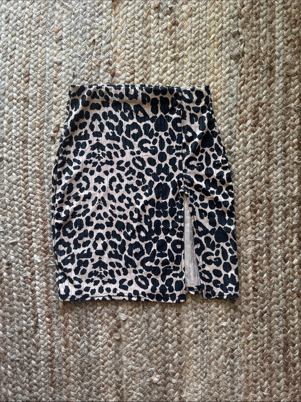 PrettyLittleThing Beige and Black Leopard Print Mini Skirt